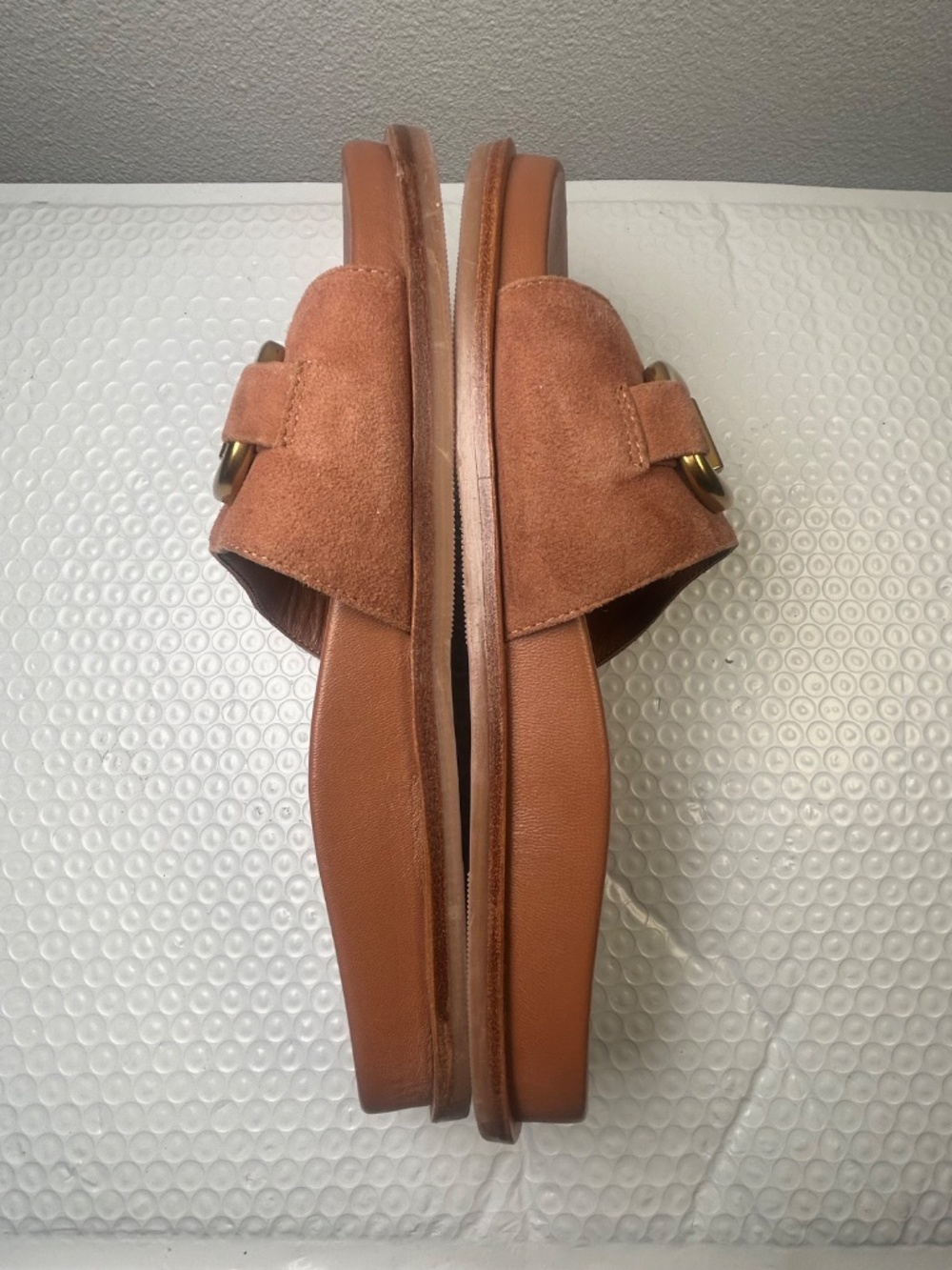 Boden Womens Iris Snaffle Sandal Size 8 Brown Leather Gold Bit Strap Slide - Picture 5 of 8